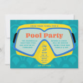 Retro Snorkel Pool Party Kaart (Voorkant)