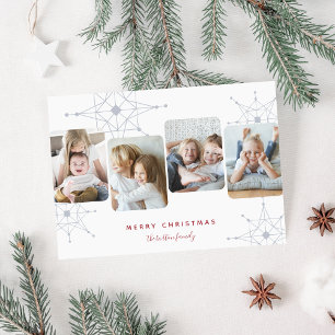 Retro Snow   4 Fotocollage kerst Feestdagenkaart