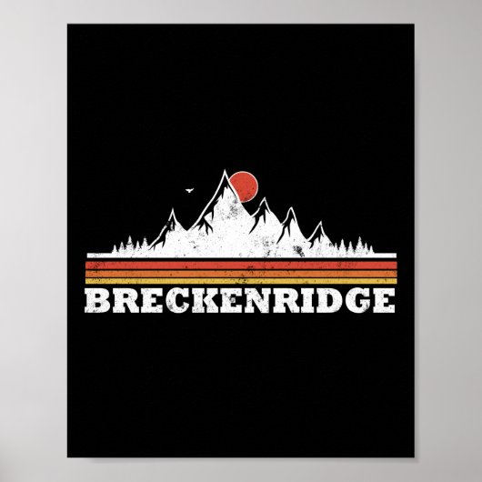 Retro  Snow Ski Breckenridge Poster (Voorkant)