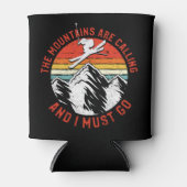 Retro  Snow Ski Mountains noemen en ik Blikjeskoeler (Voorkant)