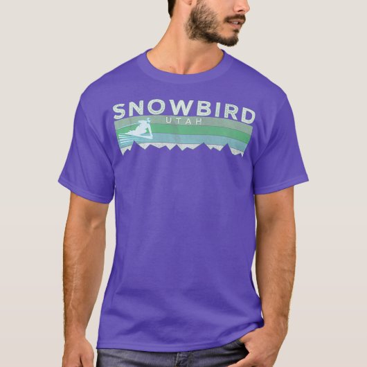 Retro Snowbird Utah Distress Skiing Premium T-shirt (Voorkant)