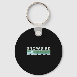 Retro Snowbird, Utah Gestreste Skisport  Sleutelhanger