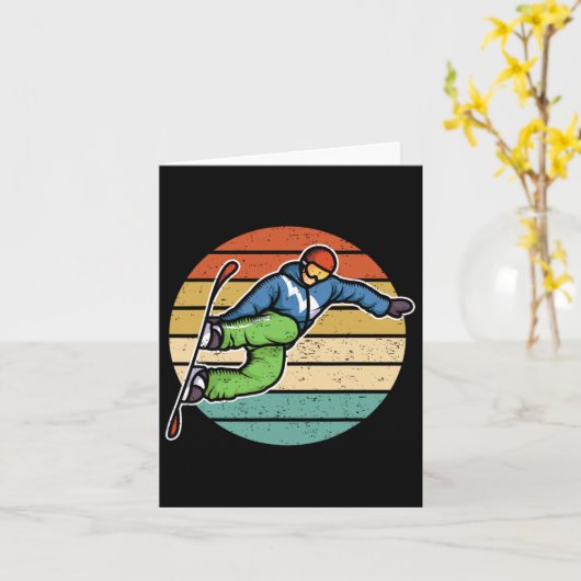 Retro Snowboard 1 Kaart (Gele Bloem)