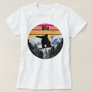 Retro Snowboard Alta Mountain Slopes T-shirt