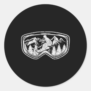 Retro Snowboard Goggles Gift Snowboarder Masker Sn Ronde Sticker
