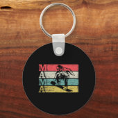 Retro Snowboard Mama Ski Snowboarding Silh Sleutelhanger (Voorkant)