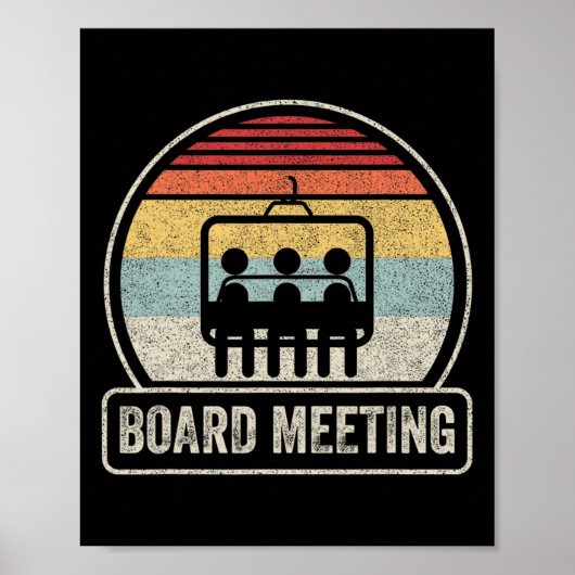 Retro Snowboard Meeting Snowboarding Vacat Poster (Voorkant)