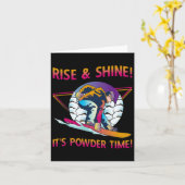 Retro Snowboard Rise en Shine Powder Time 80s SNO Kaart (Gele Bloem)
