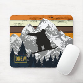 Retro Snowboard Skiing Mountain Ski Slopes Name Muismat