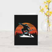 Retro Snowboard Snowboarder Cadeaus Wintersport Sn Kaart (Gele Bloem)