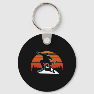 Retro Snowboard Snowboarder Cadeaus Wintersport Sn Sleutelhanger