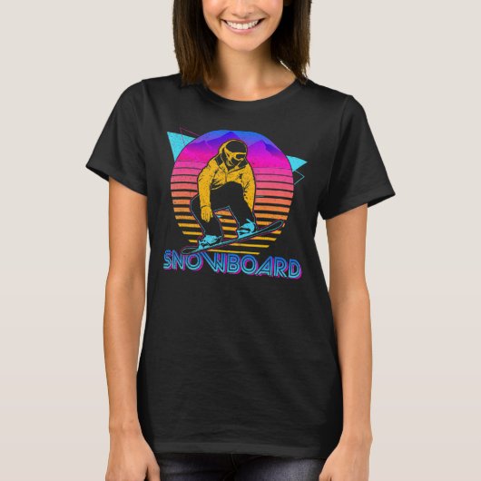 Retro Snowboard Snowboarding Sunset for Me T-shirt (Voorkant)