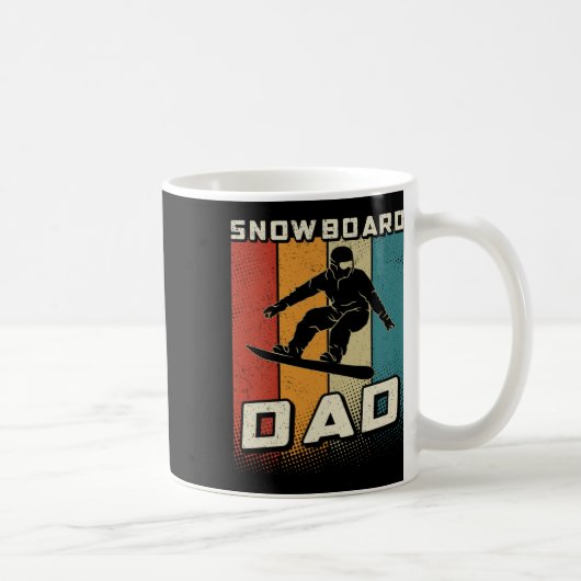 Retro Snowboard vader Snowboarden vader Snowboarde Koffiemok (Rechts)