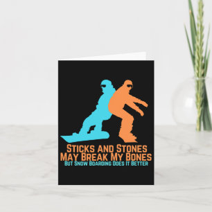 Retro Snowboarden cadeau voor snowboarders Kaart