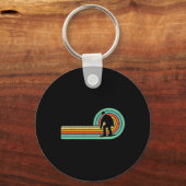 Retro Snowboarden Design Snowboarder 70s Sleutelhanger (Voorkant)