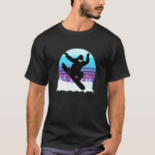 Retro snowboarden is mijn therapie t-shirt