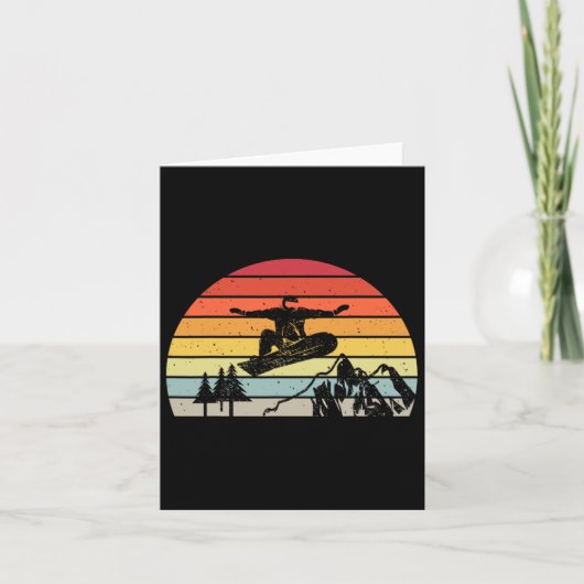 Retro Snowboarden Mountain Adventure Snow Kaart (Voorkant)