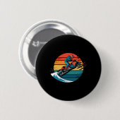 Retro Snowboarden Mountain Sunset Snowboard Cadeau Ronde Button 5,7 Cm (Voorkant /achterkant)