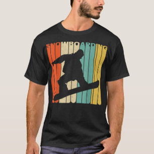 retro snowboarden silhouet t-shirt