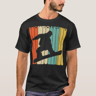  retro snowboarden silhouet t-shirt