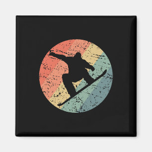 Retro Snowboarden Skiën Sneeuw Winter Sport IJs Zn Magneet