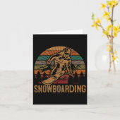 Retro Snowboarden Sunset Snowboard Winter Snowboa Kaart (Gele Bloem)