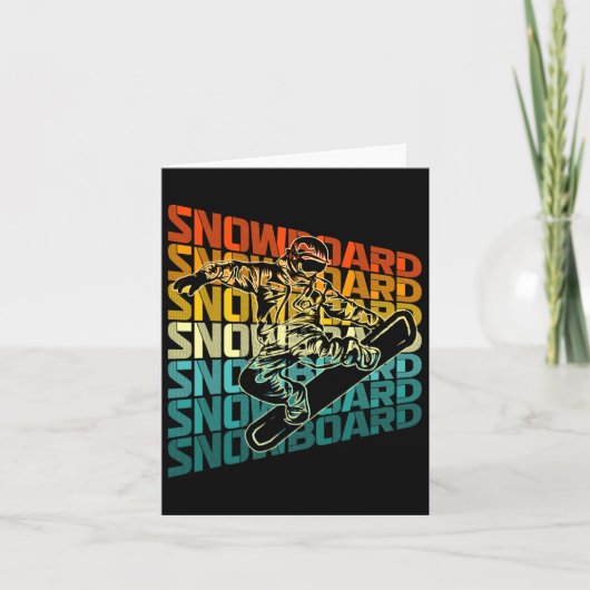 Retro Snowboarden Wintersport Design SN Kaart (Voorkant)