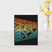 Retro Snowboarden Wintersport Design SN Kaart (Gele Bloem)