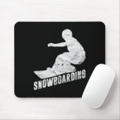 Retro Snowboarder Silhouette Sno Muismat (Met muis)