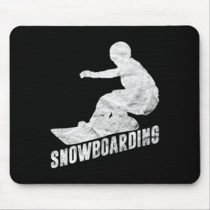 Retro Snowboarder Silhouette Sno Muismat