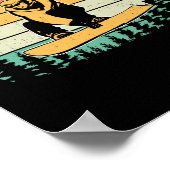Retro Snowboarder Silhouette Snowboarden Poster (Hoek)
