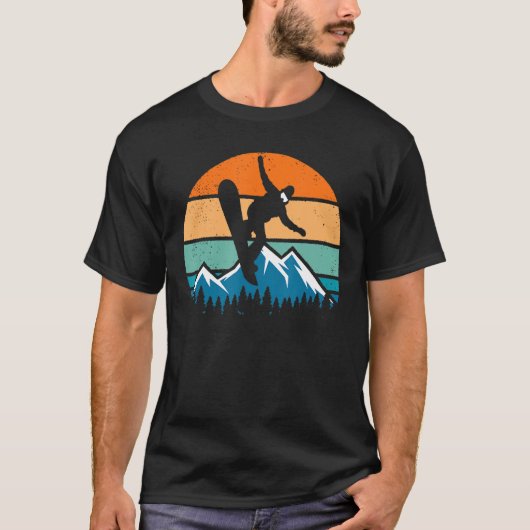 Retro Snowboarder Snowboarding T-shirt (Voorkant)