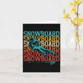 Retro Snowboarder Wintersport Kaart (Gele Bloem)