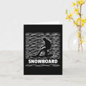 Retro Snowboarder Wintersport Split Kaart (Gele Bloem)