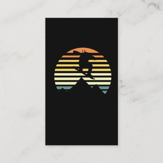 Retro Snowboarding Freestyle Jump Mountains Visitekaartje (Voorkant)