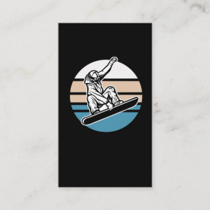 Retro Snowboarding Jump Snowboarder Winter Sport Visitekaartje