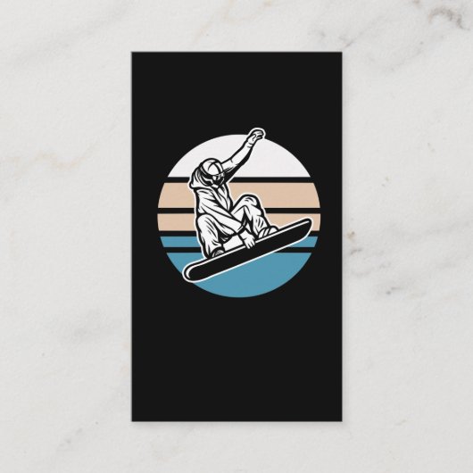 Retro Snowboarding Jump Snowboarder Winter Sport Visitekaartje (Voorkant)