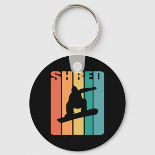 Retro Snowboarding Shirt Shred Snowboarder Gift Sn Sleutelhanger