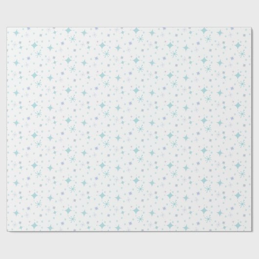 Retro Snowflake en Sparkle Pattern Cadeaupapier (Vlak)