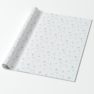 Retro Snowflake en Sparkle Pattern Cadeaupapier