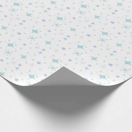 Retro Snowflake en Sparkle Pattern Cadeaupapier (Hoek)