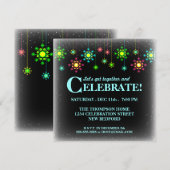 Retro Snowflake Holiday Party Uitnodiging (Voorkant / Achterkant)