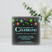 Retro Snowflake Holiday Party Uitnodiging (Staand voorkant)