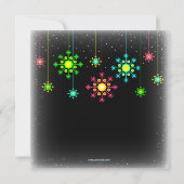 Retro Snowflake Holiday Party Uitnodiging (Achterkant)
