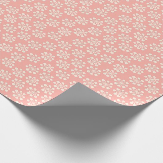 Retro Snowflake op Roos Roze Cadeaupapier (Hoek)