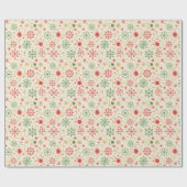 Retro Snowflake Pattern Cadeaupapier (Vlak)