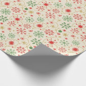 Retro Snowflake Pattern Cadeaupapier (Hoek)