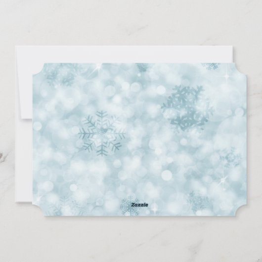 Retro Snowflake Swirl-fotosjabloon voor kerstmis Feestdagenkaart (Achterkant)