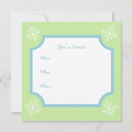 Retro Snowflake Uitnodigingen (Achterkant)