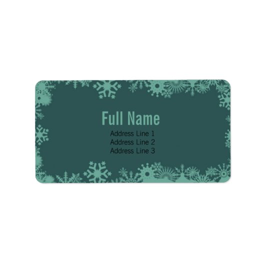 Retro Snowflakes 5 kerstlabels Etiket (Voorkant)
